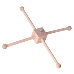 Pssopp wooden baby crib mobile with beech finish offers gentle visual cues for infants.