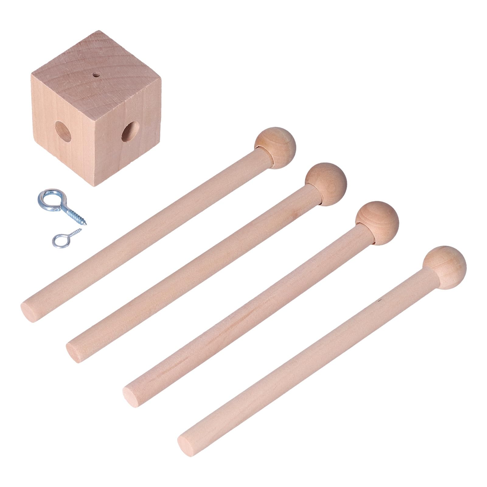 Pssopp wooden frame crib-attach secures a charming mobile above the bassinet.