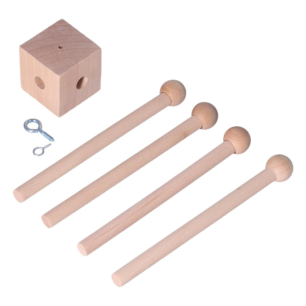 Pssopp wooden frame crib-attach secures a charming mobile above the bassinet.