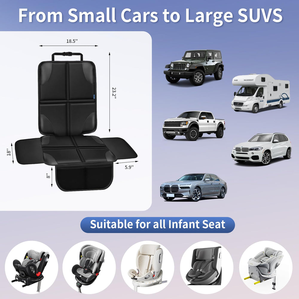 Psumuabrre car seat protector with non-slip backing stays securely in place.