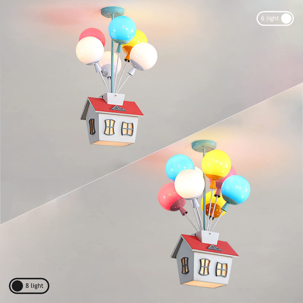 PSXPSXO Colorful balloons ceiling lamp creates soft glow for playtime.