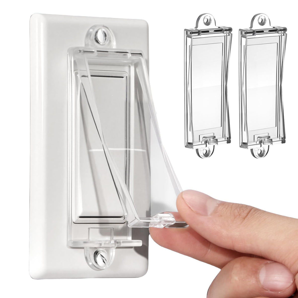 PSZEZNZ 2-light switch guard cover protecting a rocker switch while blending with decor