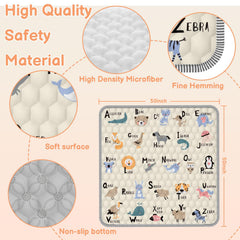 Ptcide Baby Play Mat anti-slip back ensures firm grip on tile or wood.