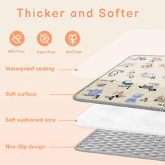 Ptcide Baby Play Mat non slip base close up showing grip on floor.