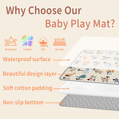 Ptcide play mat non-slip bottom ensures stable play area