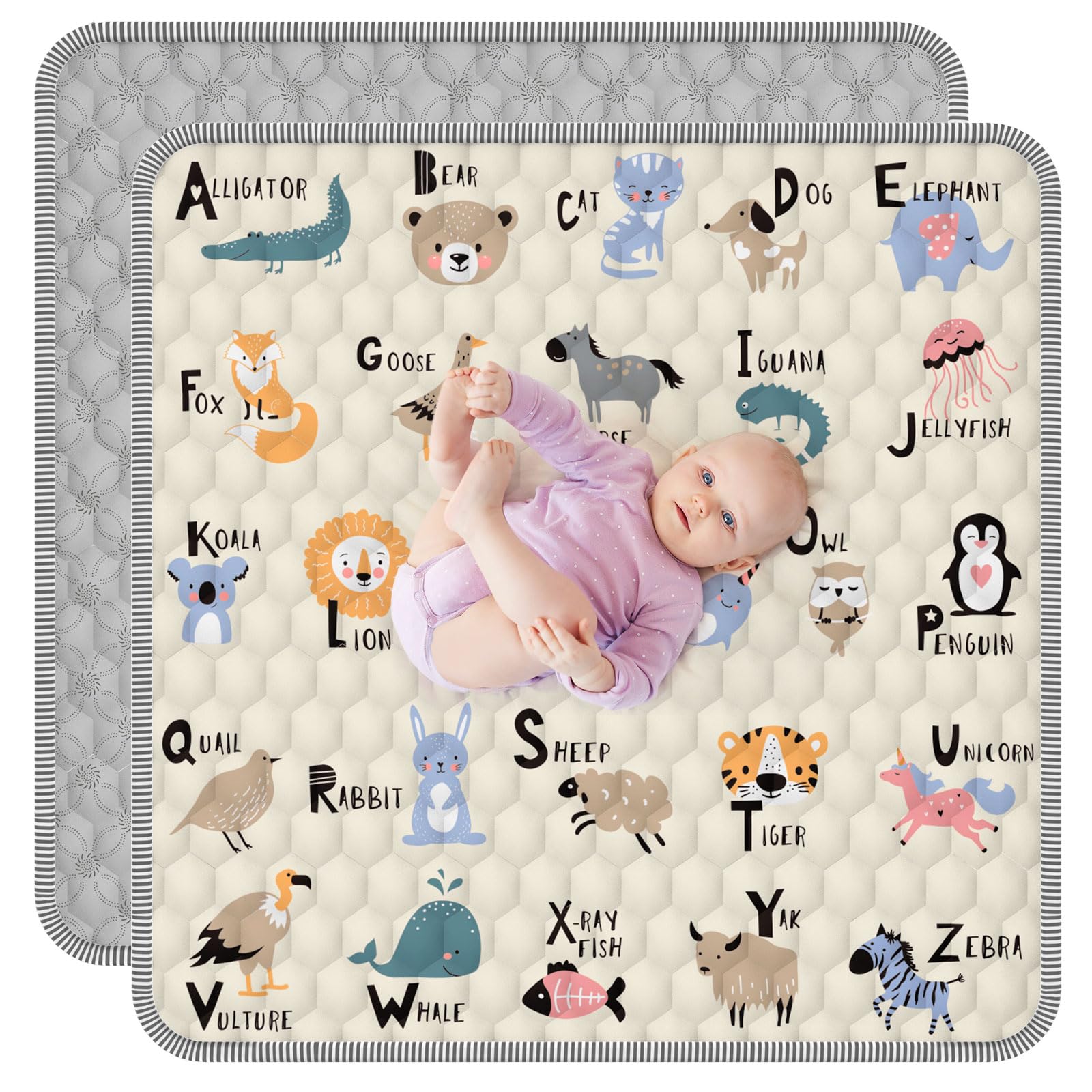 Ptcide Baby Play Mat with soft microfiber top for gentle skin contact during play.