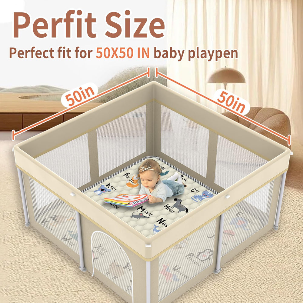 Ptcide Baby Play Mat surface is waterproof for quick cleanups after spills.