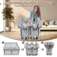 PTCIDE foldable playpen open, providing a spacious 50x50 play area.