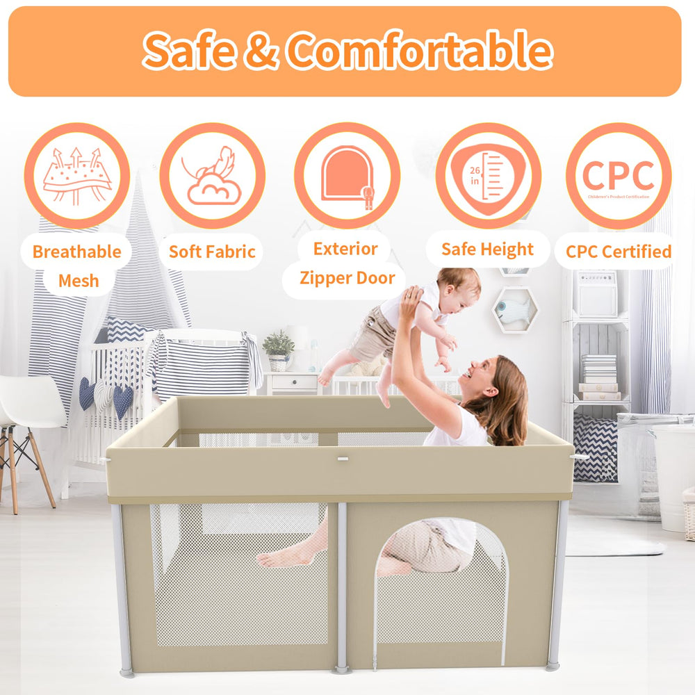 Ptcide safe play area lets babies play freely while caregivers manage tasks