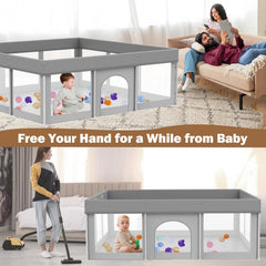 Ptcide playpen removable cover machine washable for easy cleaning