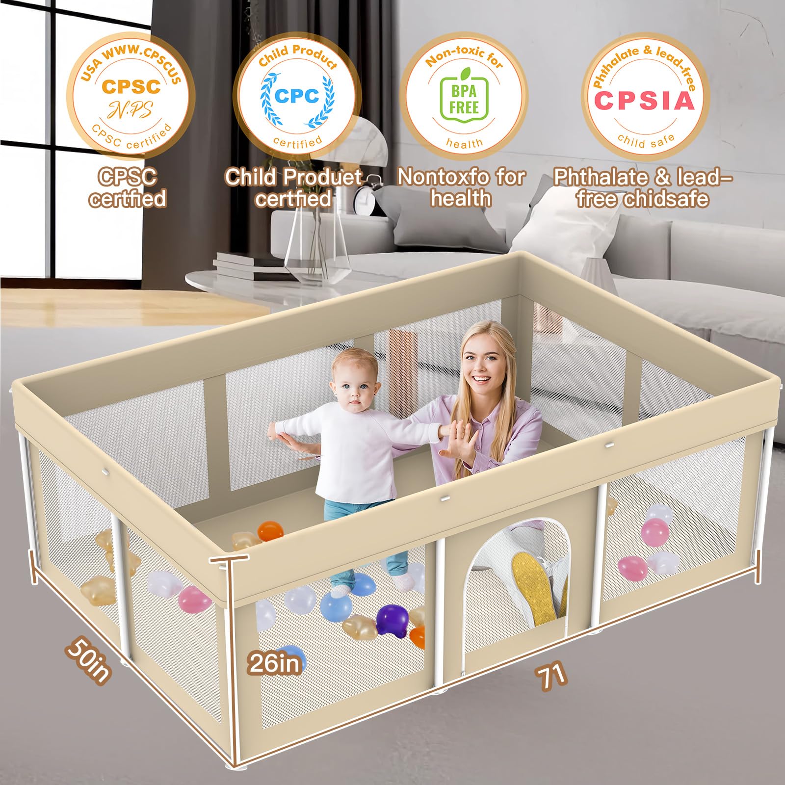 Ptcide playpen removable fabric cover machine washable after messes