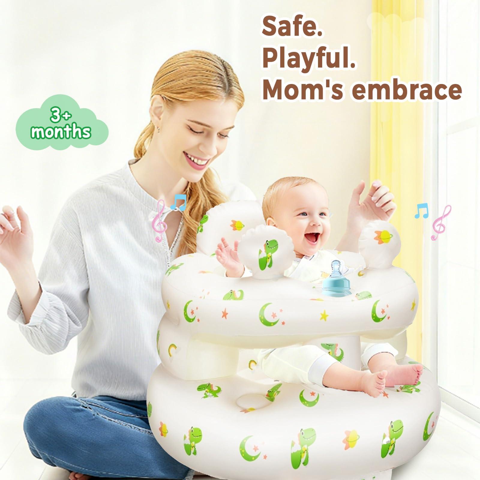 ptlruzk inflatable baby seat with widened base for stable placement