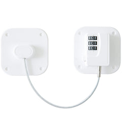 PTMYXIN A Pack Refrigerator Lock closeup showing adhesive backing for quick tool-free installation.