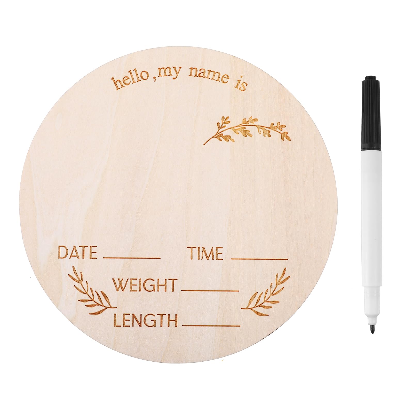 Ptwola baby announcement sign 5.9-inch wooden board for keepsake nursery decor.