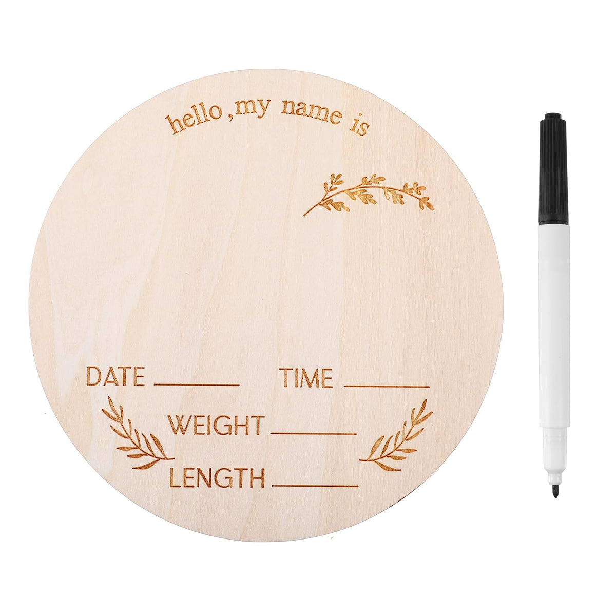 Ptwola baby announcement sign 5.9-inch wooden board for keepsake nursery decor.