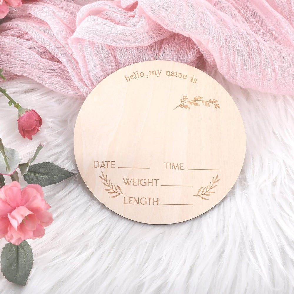 Ptwola baby name sign with space for birth details keepsake.