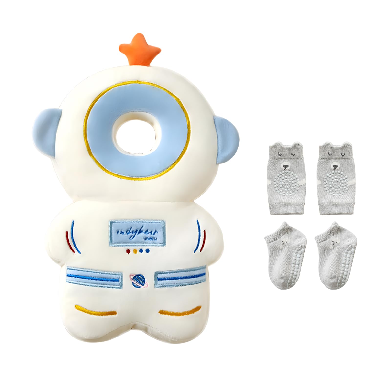 Pucmaoci baby head protector backpack astronaut front view for safer play