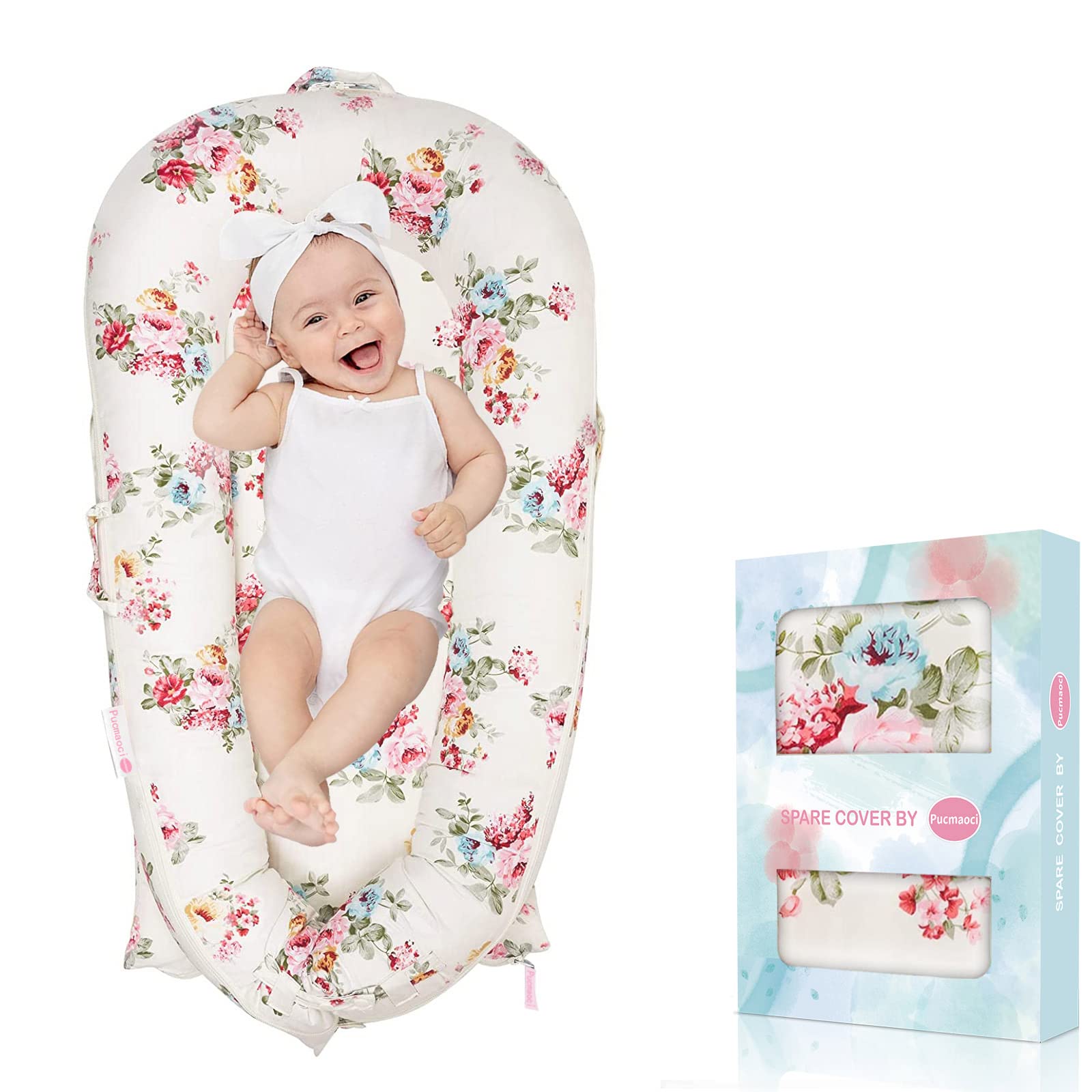 Pucmaoci baby lounger cover for DockATot Deluxe Rose, precise fit and snug comfort.