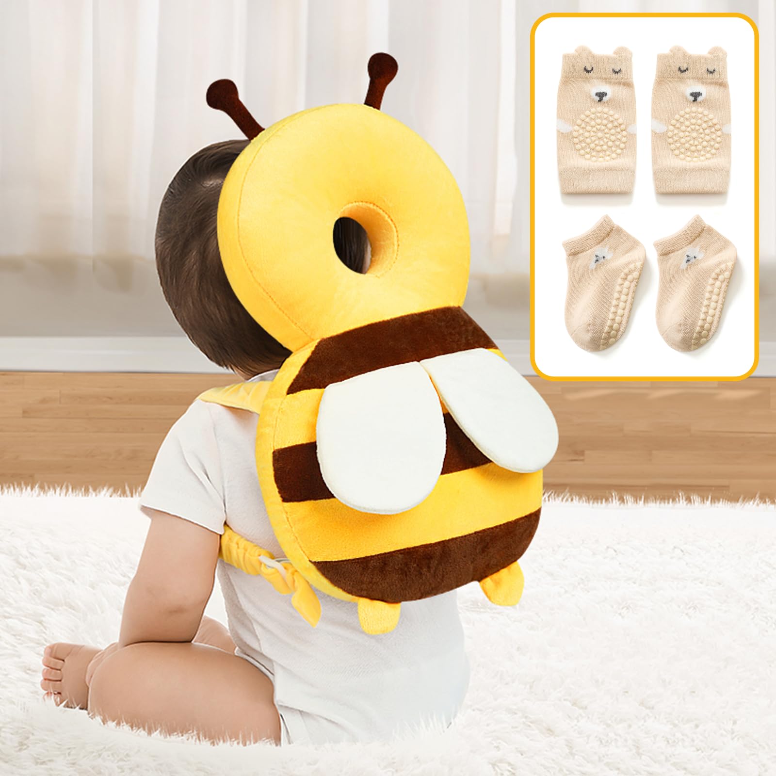 Pucmaoci Bee head protector backpack with alarm, safe walking and alert feature.