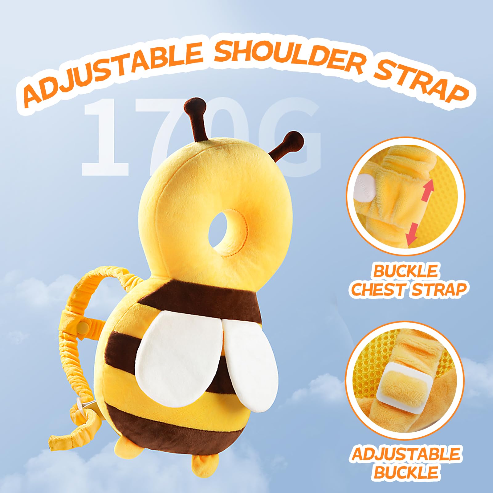 Pucmaoci Bee ultra-lightweight backpack reduces load on tiny movers.