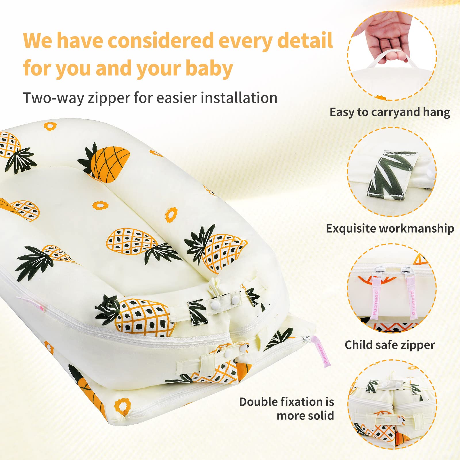 Pucmaoci cotton baby cover pineapple is hypoallergenic and gentle