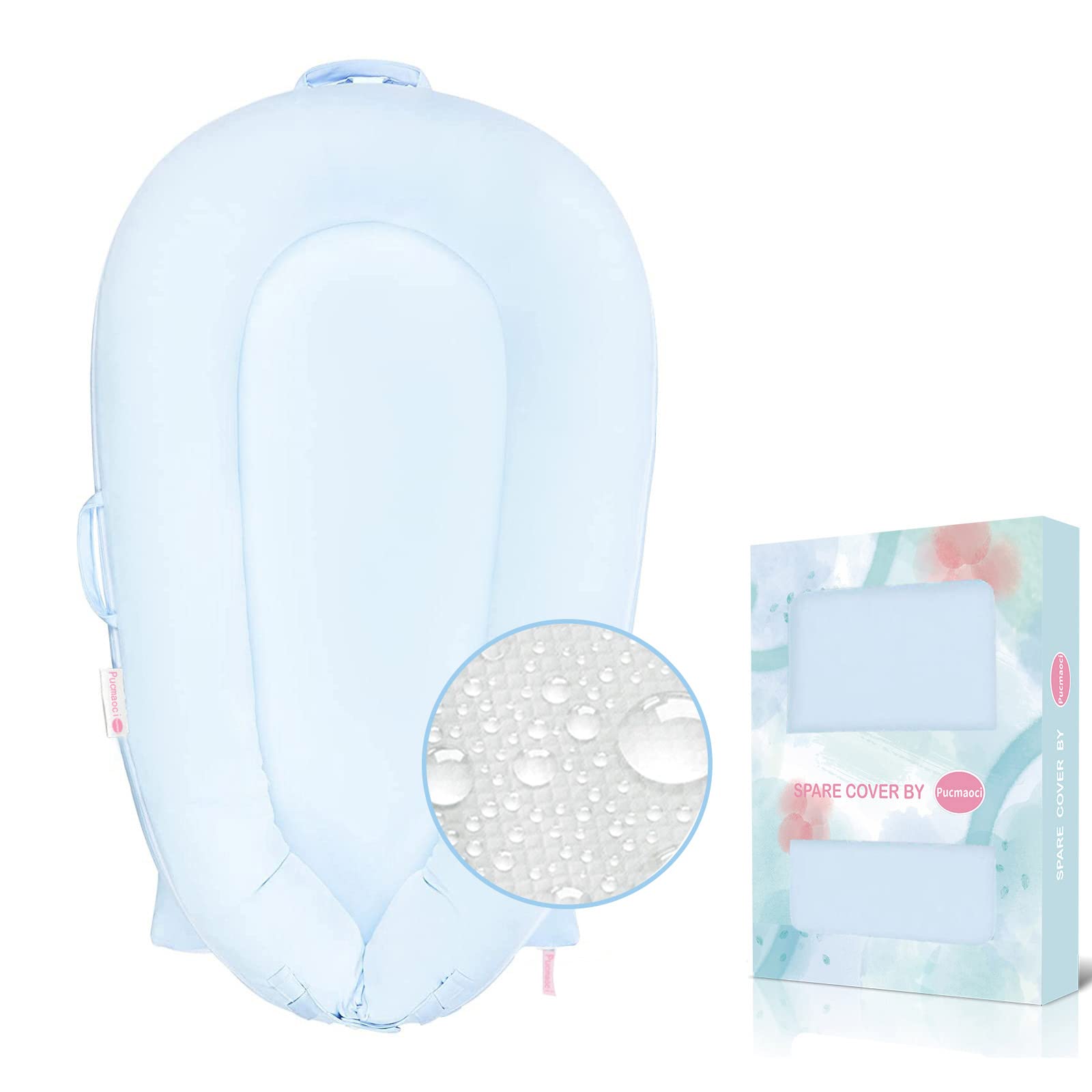 Pucmaoci DockATot Deluxe+ organic replacement cover fits snugly and protects against leaks