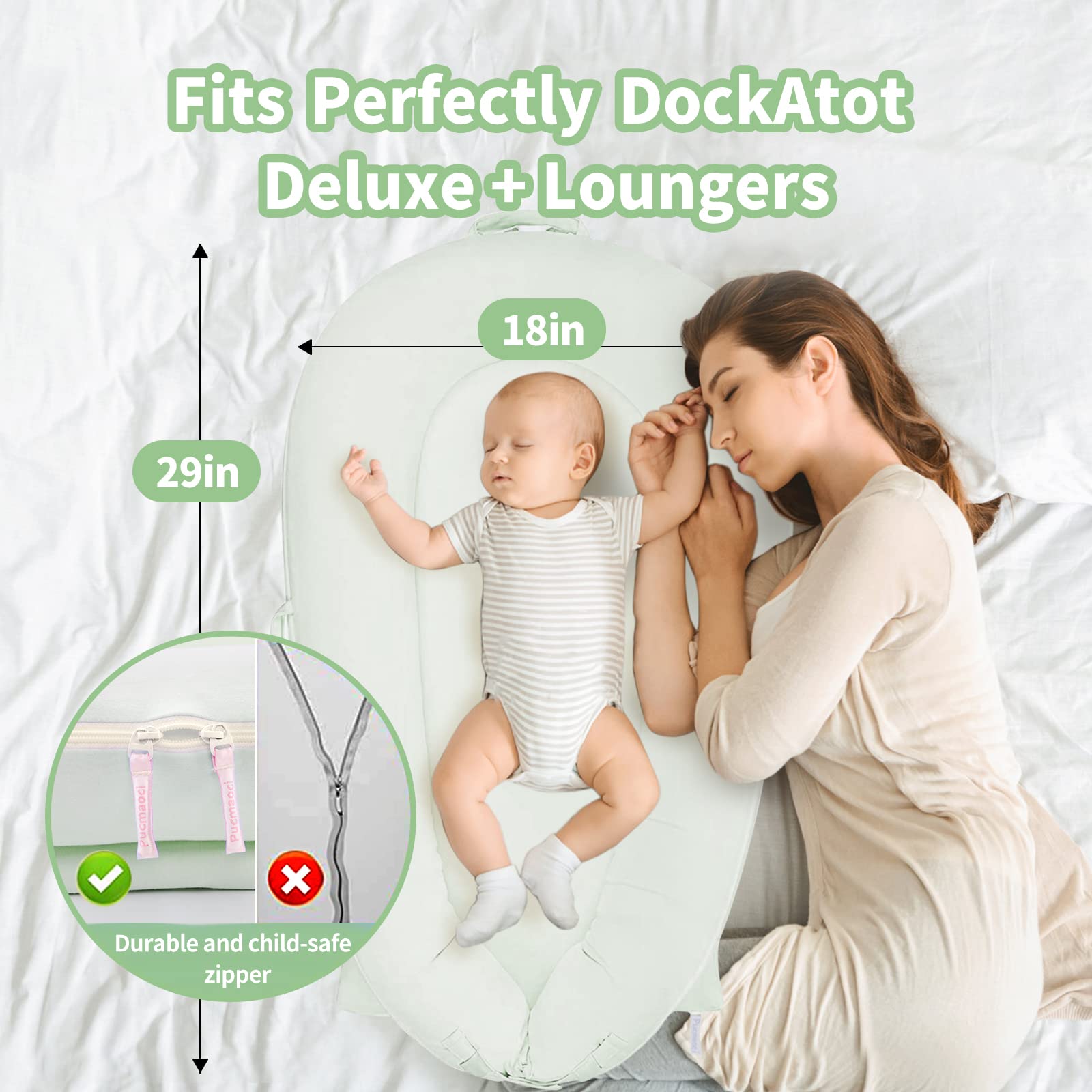 Pucmaoci green color cover matching nursery decor and product line