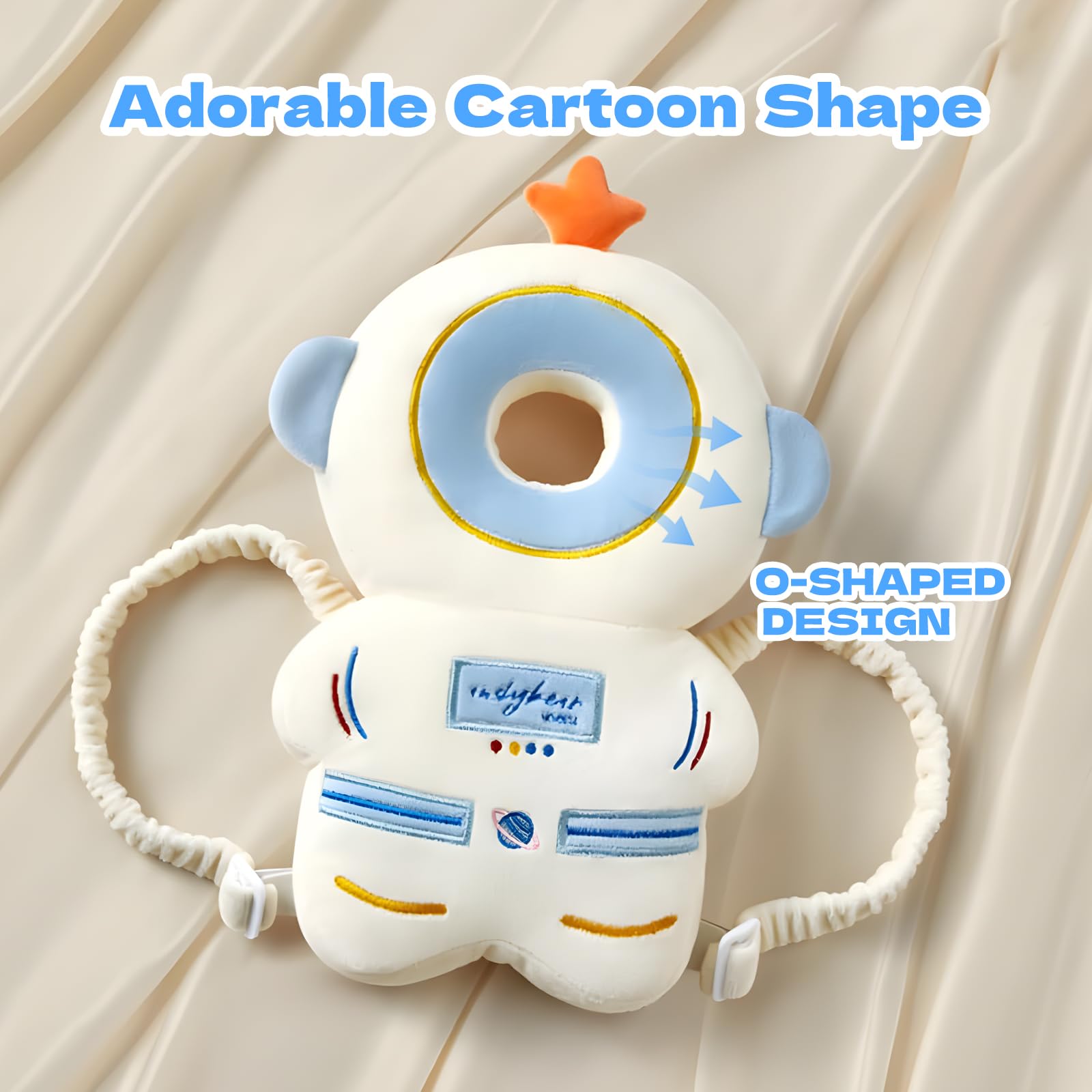Pucmaoci packaging includes head protector backpack, anti-slip socks, and knee pads