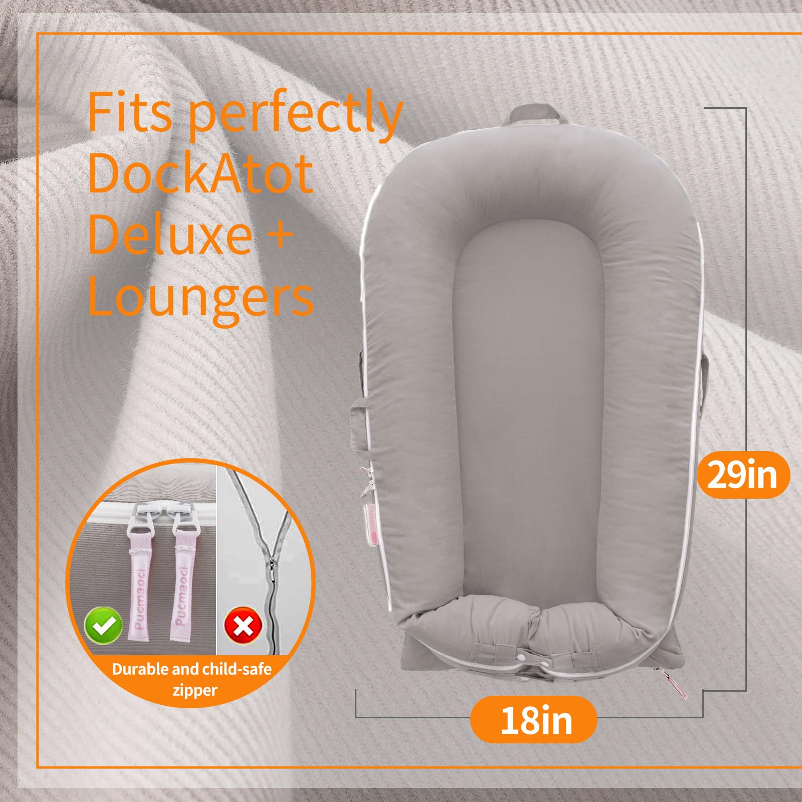 Pucmaoci DockATot Deluxe+ cover as replacement for cozy naps