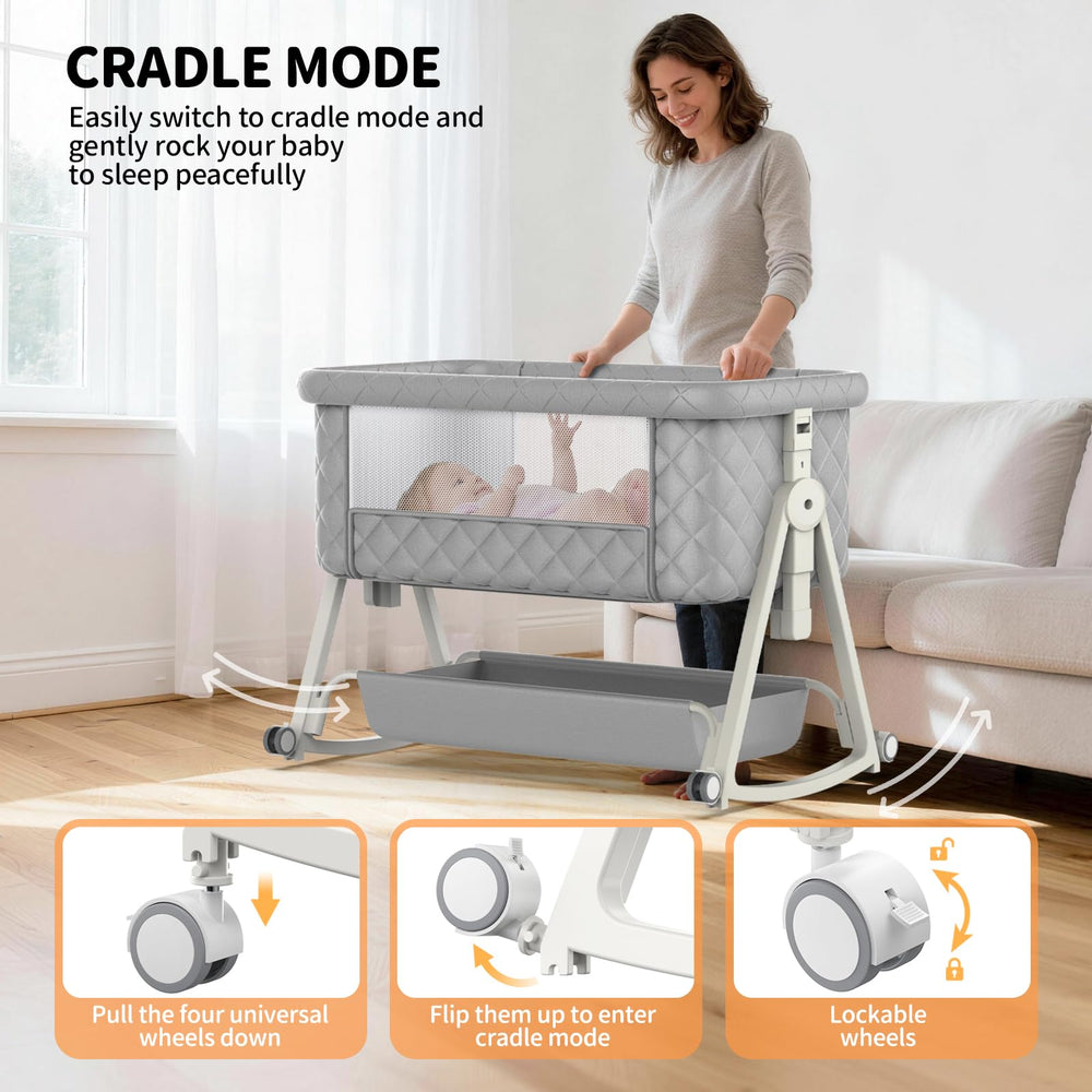 Pudult lockable 360-degree wheels allow smooth movement and stable placement.