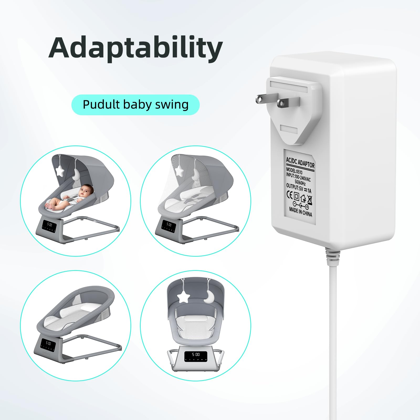 Pudult baby swing designed for indoor and outdoor use with stable frame