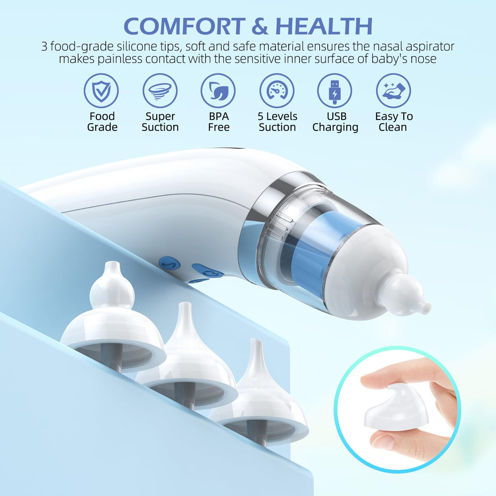 Pudult nasal aspirator BPA-free design prioritizes baby safety