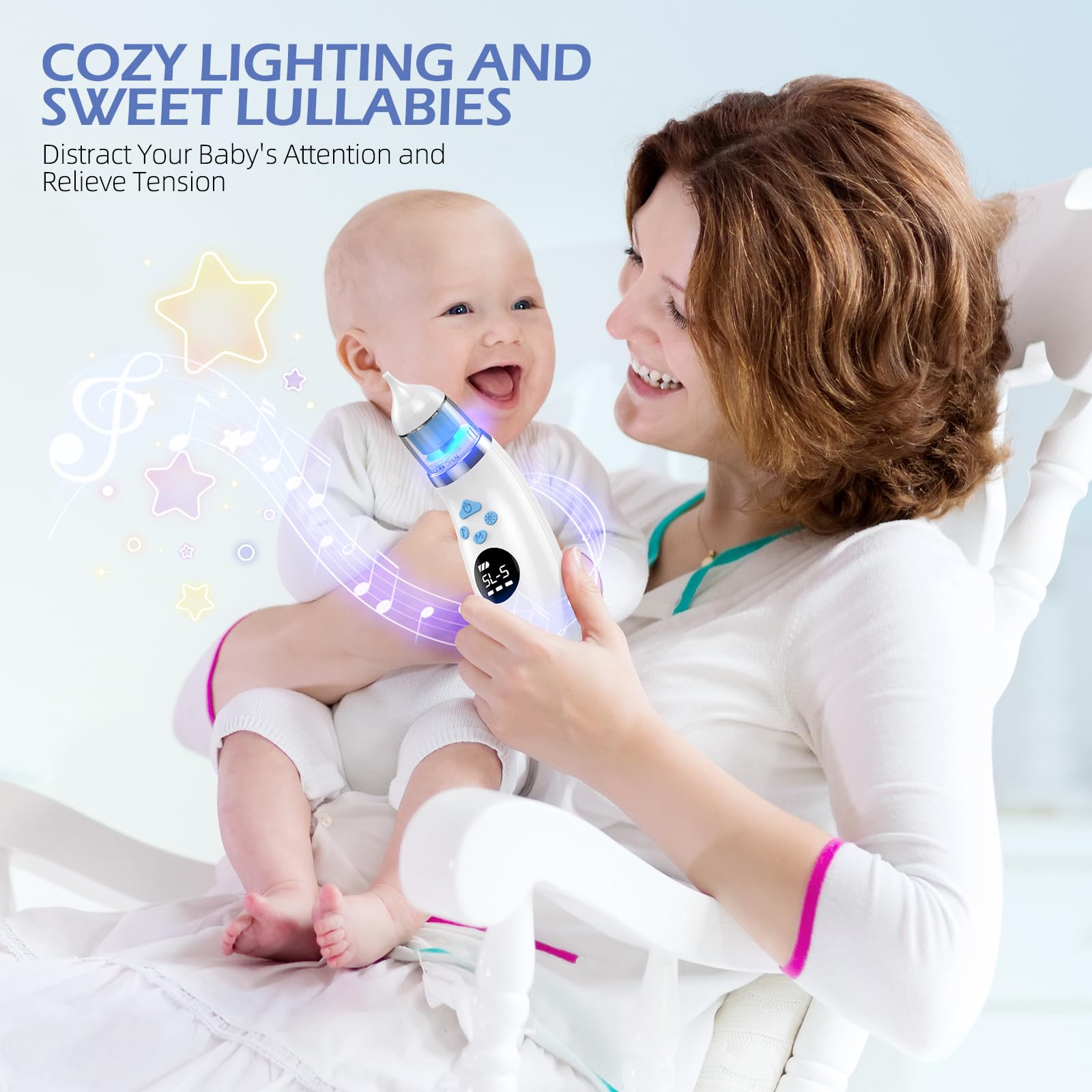 Pudult nasal aspirator USB-C rechargeable battery for long use