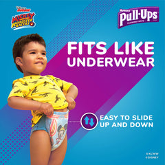 Pull-Ups Learning Designs graphics fade when wet to signal moisture cue.