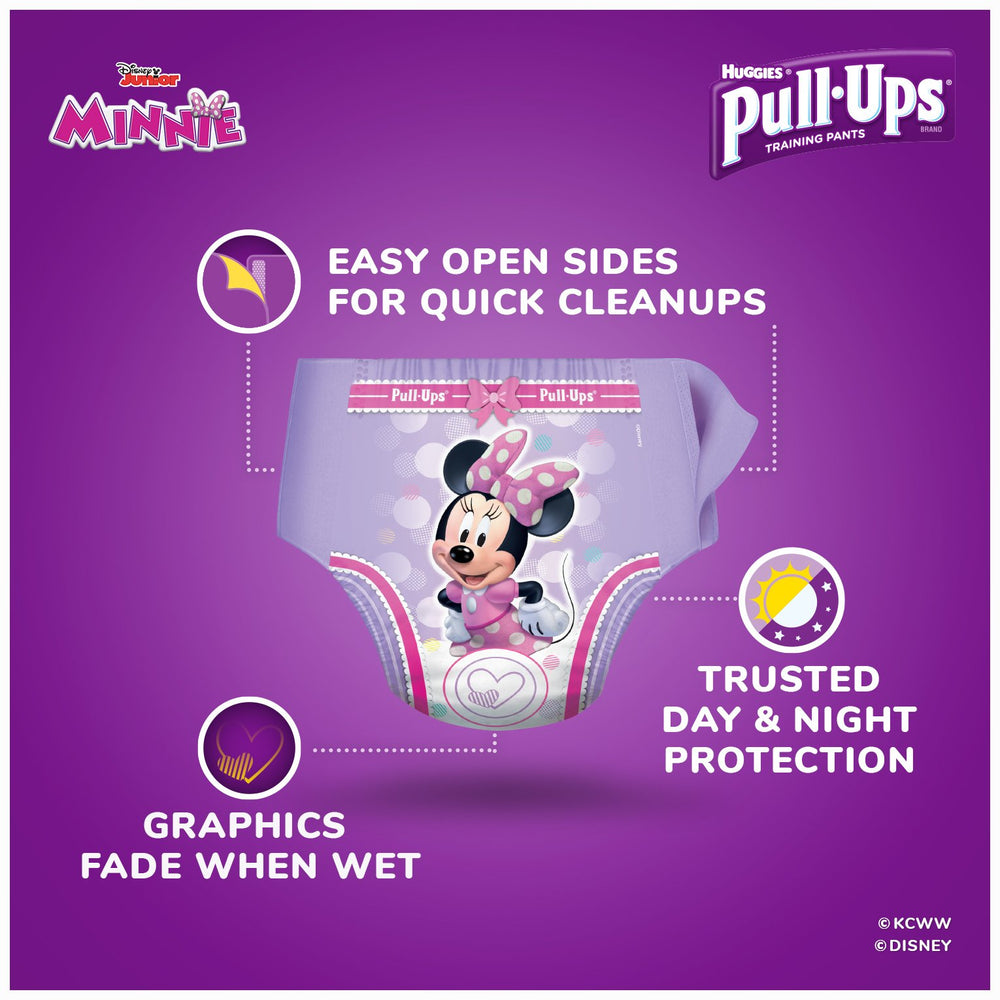 Pull-Ups Learning Designs Girls 2T-3T fade-on-wet graphics cue learning.