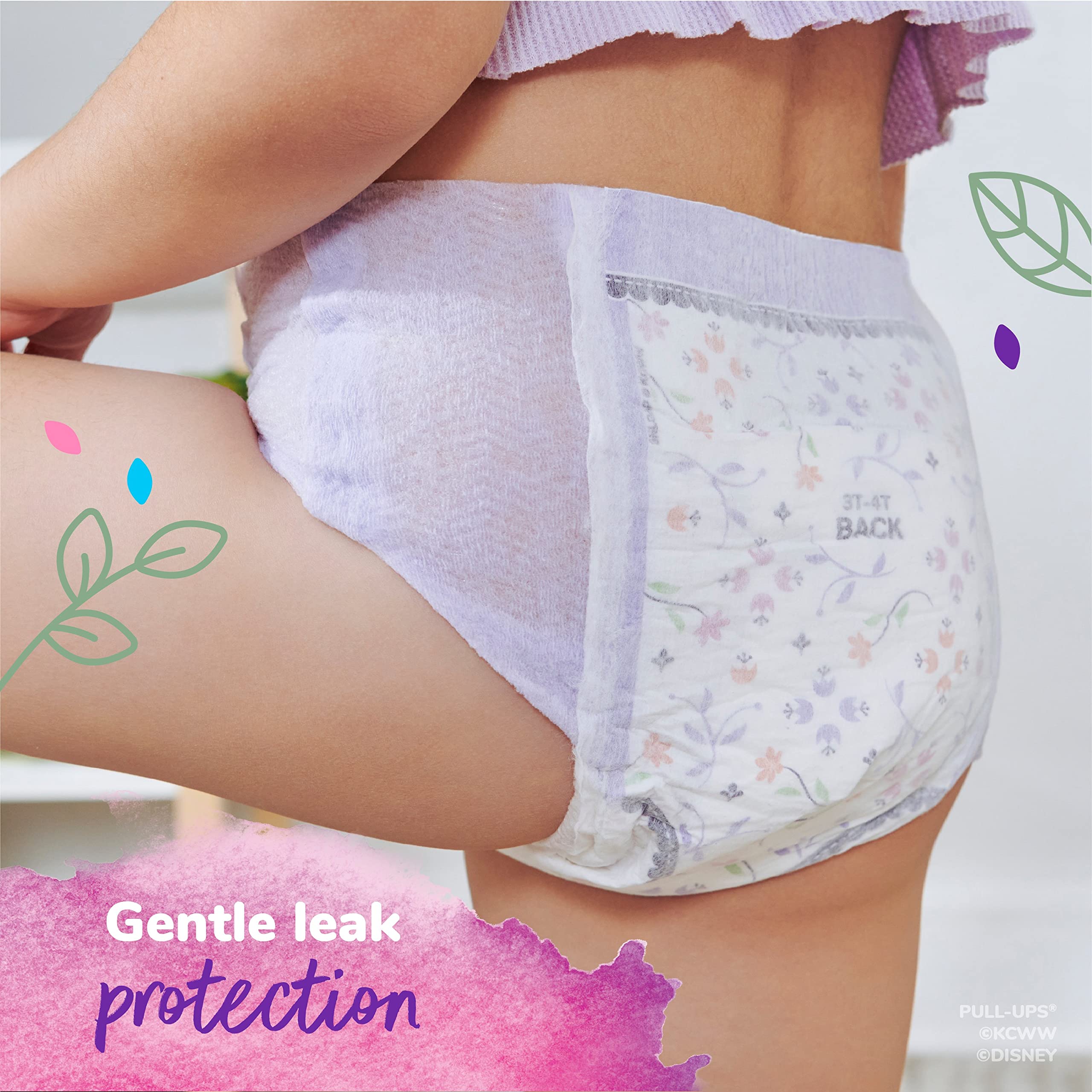 Pull-Ups New Leaf refastenable sides enable quick diaper-like changes