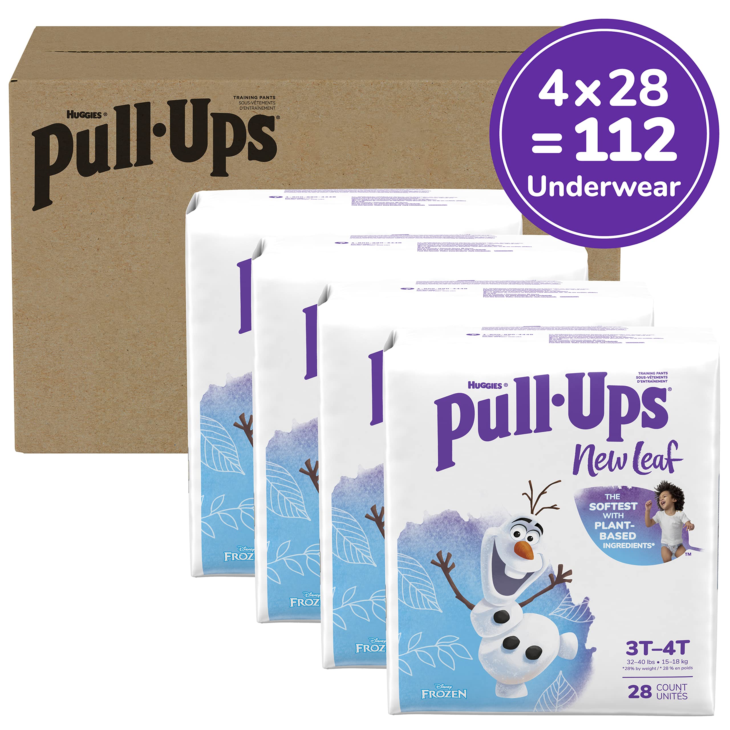 Pull-Ups New Leaf Frozen Olaf back graphic aids quick on-the-go changes