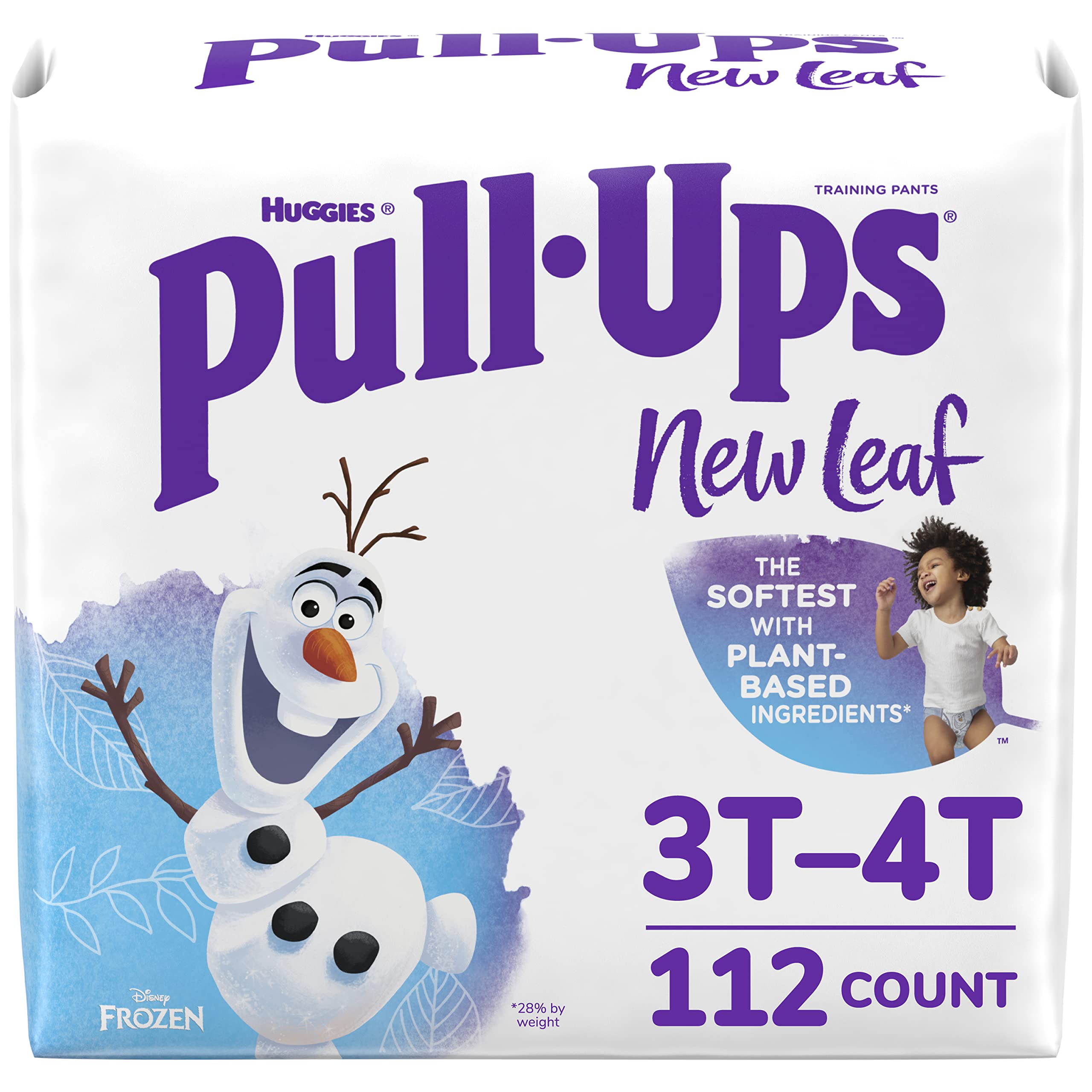 Pull-Ups New Leaf Frozen Olaf front graphic supports learning with fade-on-wet visuals