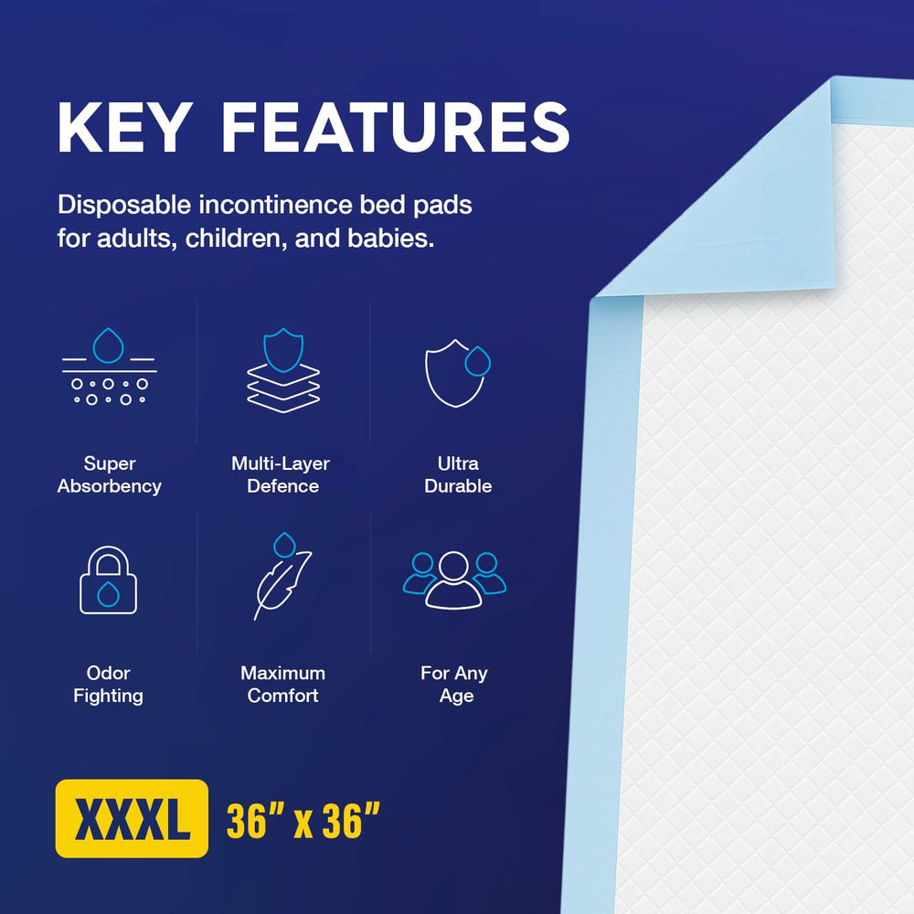 Pulp XXXL bed pad setup for easy caregiver use and reliable coverage.