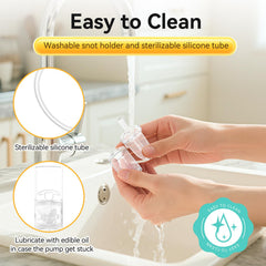 Pumpinose hygienic air inlet design keeps tubing clean between uses.