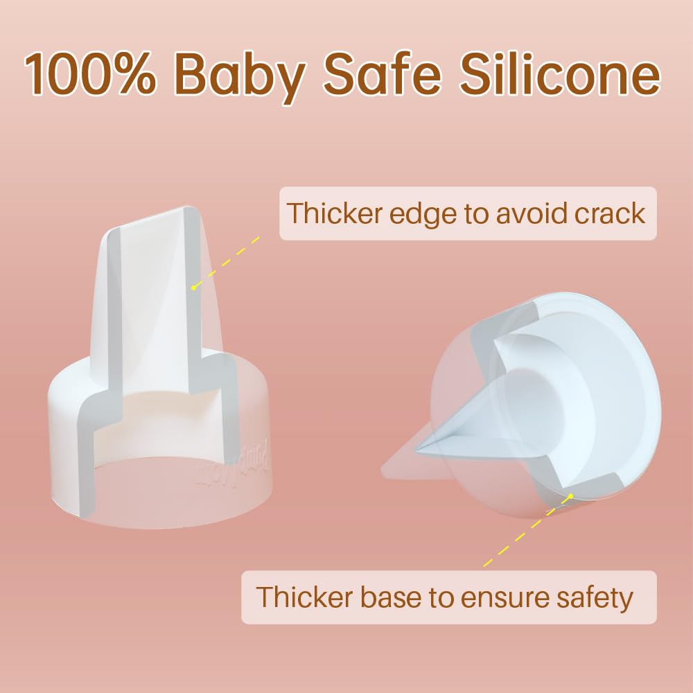 Close-up of PumpMom duckbill valve tips showing flexible silicone.