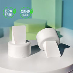 White silicone PumpMom duckbill valve from Spectra line for safe replacement.