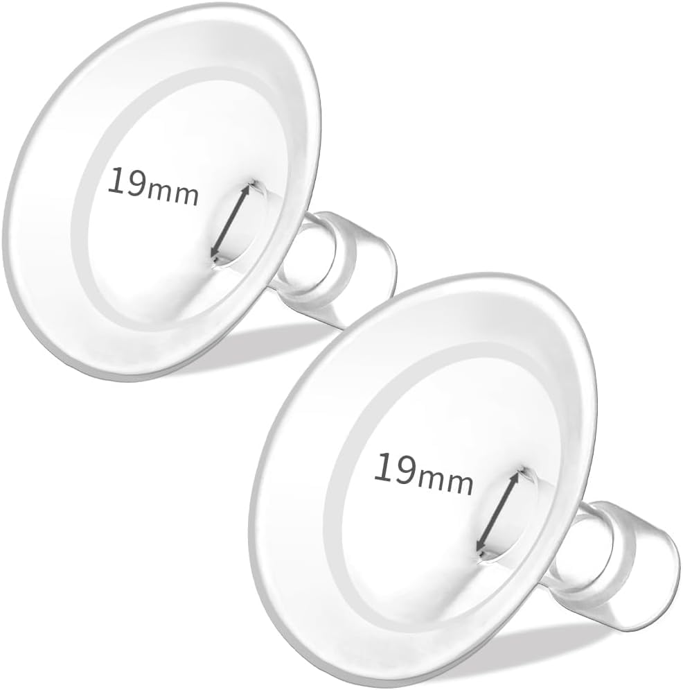 PumpMom-us 19mm oval flange for comfortable Medela parts compatibility during pumping.