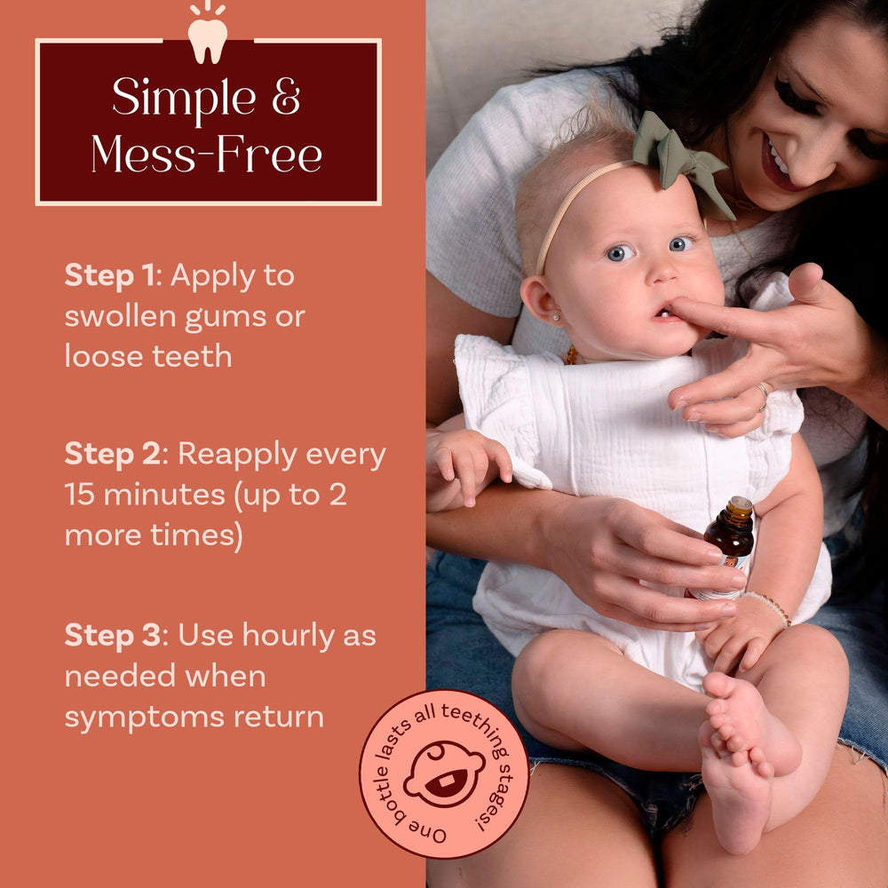 Punkin Butt teething oil applied on gums during use with baby