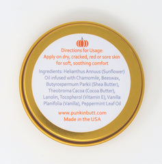 Punkin Butt Weather Balm ingredients in bowl highlighting all-natural, organic formula
