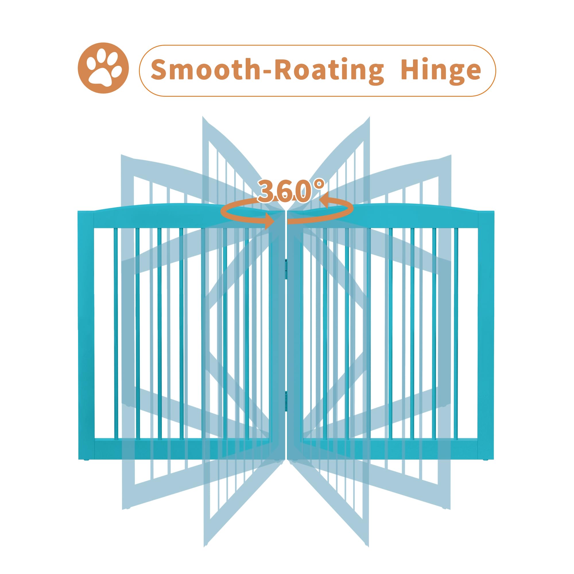 Sturdy metal feet provide extra stability on various floor surfaces with this gate.