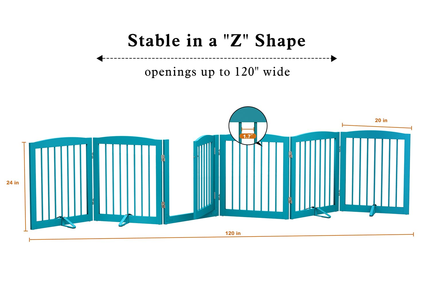 Pre-assembled gate requires no wall mounting for quick setup and portability.