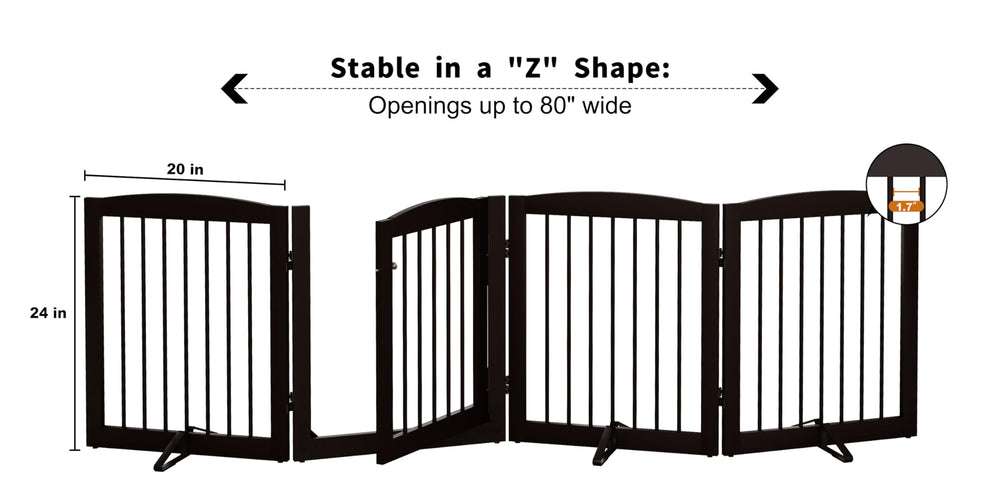 PUPETPO 80 inch gate fits wide doorways and stair landings