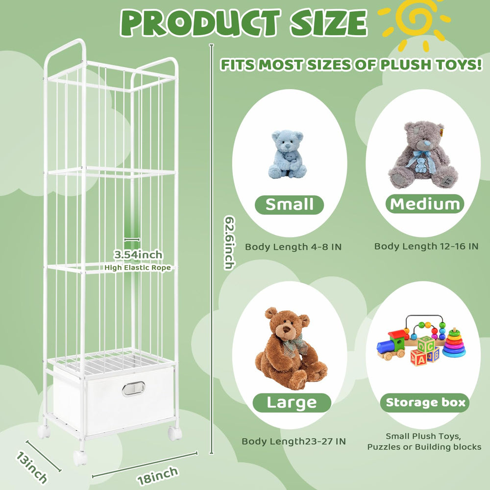 Puppiluv plush toy organizer with fabric drawer for easy toy access.