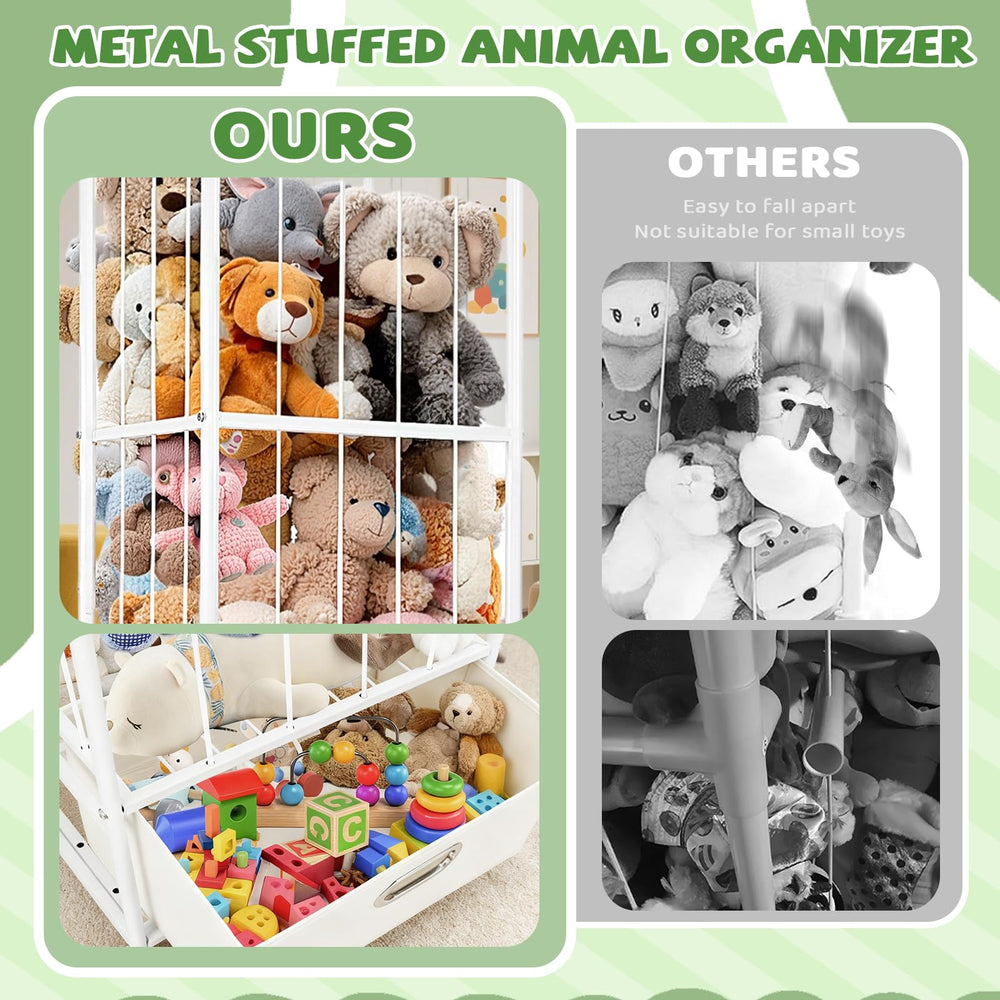 Puppiluv rolling toy organizer fits corners for easy cleaning.